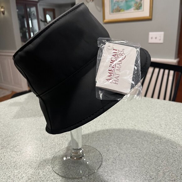 Black Leather Bucket Hat Women XXL‎ American Hat Makers